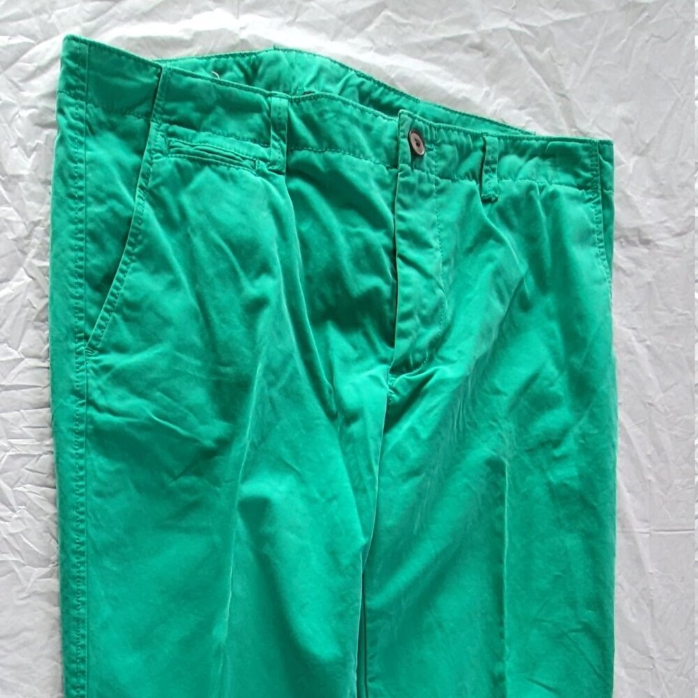 JCP Men's Chinos 5 Pocket Kelly Green Twill Size 36x30 Straight Leg 100% Cotton